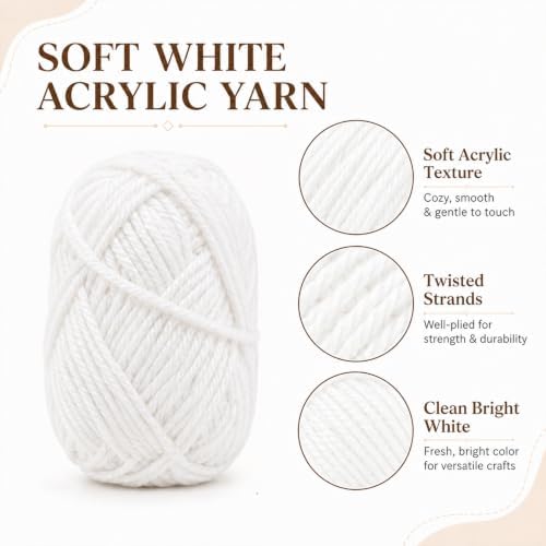 MAQIHAN Acrylic Yarn for Crocheting - Soft Knitting Yarn for Crafts, 15x20g - Image 6
