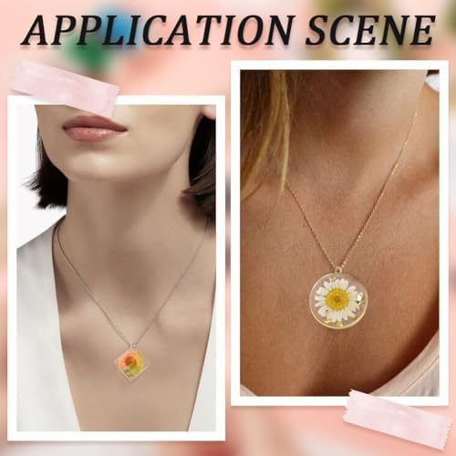 SUNNYCLUE 1 Box 8 Styles Resin Pressed Flower Charms Dried Flowers Charms Transparent Alloy Natural Plant Pendants for Jewelry Making Charms Necklace Keychains Wedding Christmas Women Beginners - Image 5