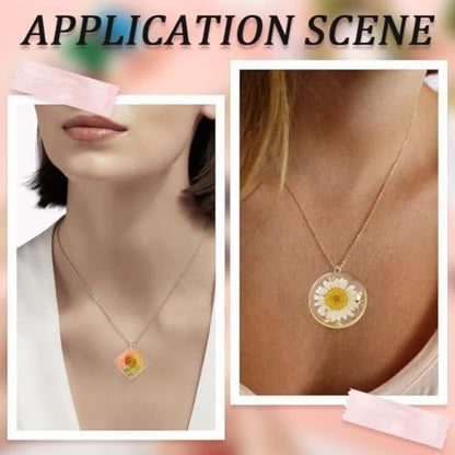 SUNNYCLUE 1 Box 8 Styles Resin Pressed Flower Charms Dried Flowers Charms Transparent Alloy Natural Plant Pendants for Jewelry Making Charms Necklace Keychains Wedding Christmas Women Beginners - Image 5