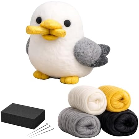 Wooly Nest Beginner Needle Felting Kit for Adults & Kids – DIY Wool Craft Starter Set with All Tools and Wool Included (Smiling Snackies, White) - Image 4