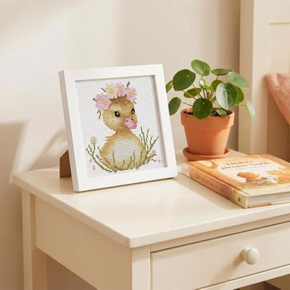Cute Duck Stamped Cross Stitch Kits for Beginners Adults with Framed - Image 6