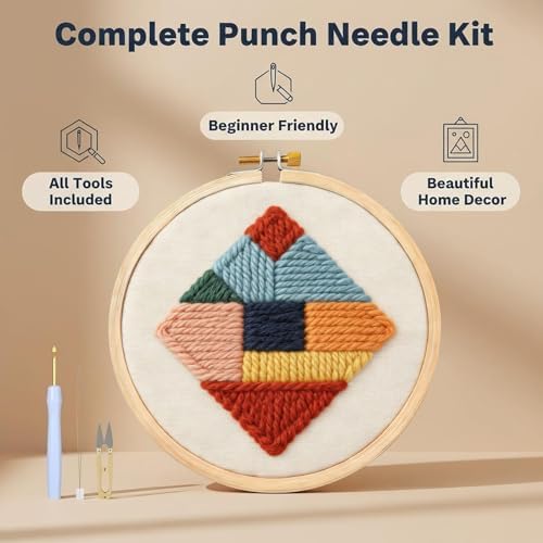 AohaiNova Punch Needle Kit for Adult Beginners,Punch Needling Set Geometry - Image 2