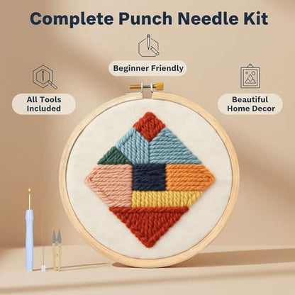 AohaiNova Punch Needle Kit for Adult Beginners,Punch Needling Set Geometry - Image 2