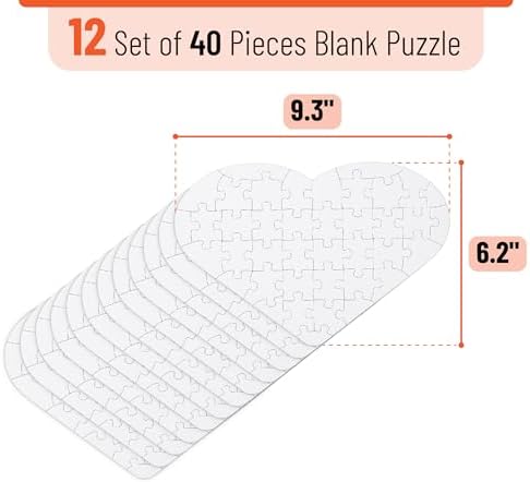 Mr. Pen- Blank Puzzle Bulk, 12 Pack, 40 Pieces/Pack, 9.3" x 6.2" - Image 2