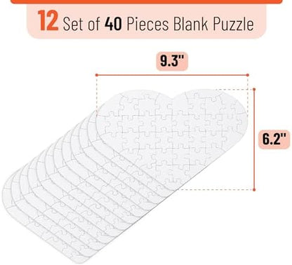 Mr. Pen- Blank Puzzle Bulk, 12 Pack, 40 Pieces/Pack, 9.3" x 6.2" - Image 2
