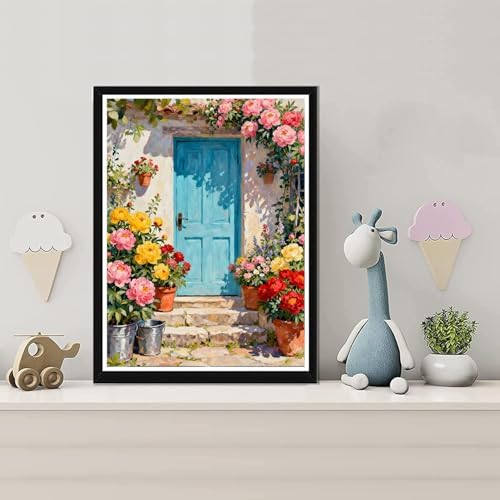 MBNTJHT Scenery Paint by Numbers Kit for Adults Beginner,Unframed Flowers and Door Oil Paint by Number Kits,DIY Acrylic Painting Art Craft Kit for Home Wall Decor 16x20 Inch. - Image 5
