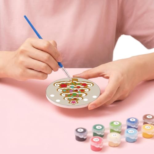 8 Pack Christmas Paint by Number Kits Coasters with Holder Cork Pads - Image 7