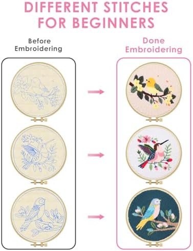TINDTOP Punch Needle Kits, Bird Punch Embroidery Kits for Adults - Image 3