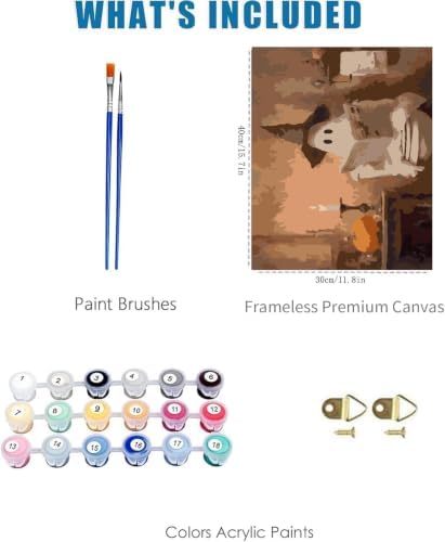 Halloween Ghost Paint by Numbers Kit for Adults Framed Canvas Frameworkless - Image 3