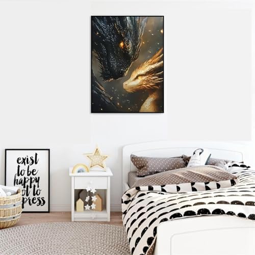 VIGEGU Dragon Paint by Numbers Kit for Adults Beginner,Easy Adult Paint by Number Kits on Canvas DIY Painting for Beginners Art by Numbers for Home Wall Decor 16x20 Inch - Image 3
