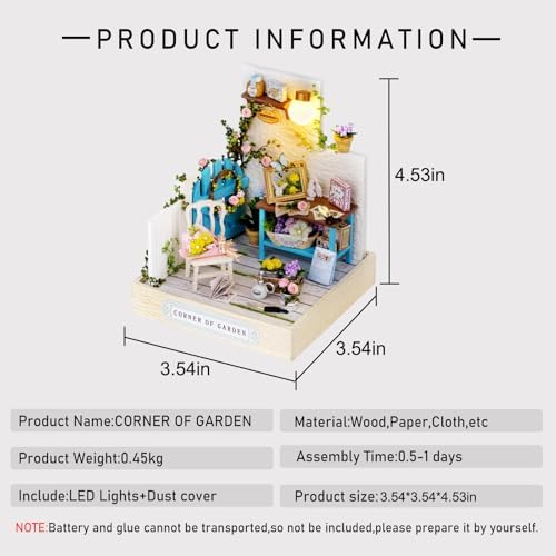 CUTEROOM DIY Doll Room Miniature Furniture Wooden House Kit-Garden Corner - Image 2