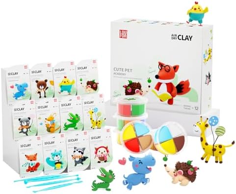 LOUFOR Air Dry Clay Kit -12 Animals Modeling Clay for Kids Arts and Crafts by LOUFOR-THENOBILITYINCLAY