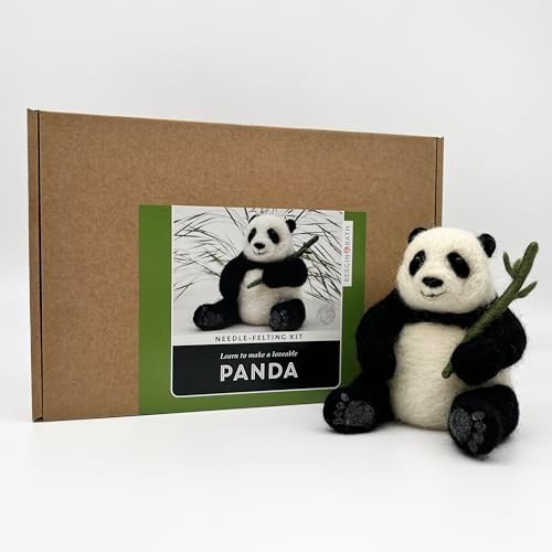 Bergin & Bath Needle Felting Kit, Panda. Make a Life-Like Panda with This Planet Friendly Craft kit for Adults and Teens. by BerginBath