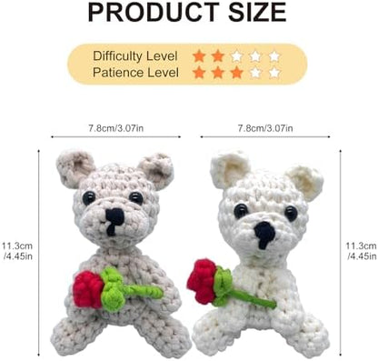 Crochet Kit for Beginners, Learn Crochet Animal Kit, Include Video Tutorial & Manual, Easy Knitting Yarn for Adult & Kid 12+, DIY Valentine's Holiday Gift Idea(2pcs Westie Puppy) - Image 4