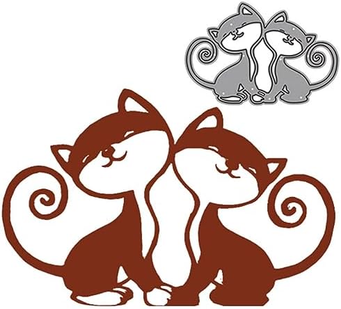 Scrapbooking Die-Cuts, Christmas Metal Cutting Dies for Card Making, Paper Craft Punch Template, Background Embossing Stencils, DIY Album Décor (2 Pcs Animal Cat-8.7X6.1cm) - Image 2