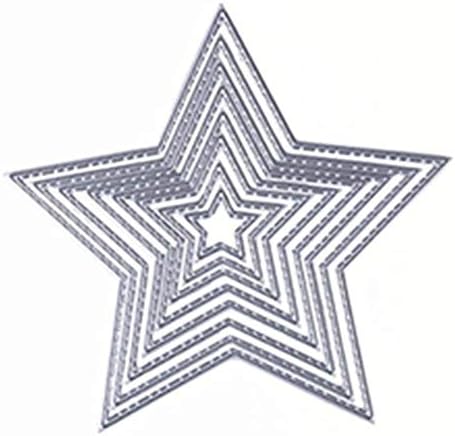 8 Stars Metal Cutting Dies Pentagram Frame Dies for Card Making Handmade Scrapbook Album Paper Embossing Tool by ZbFwmx
