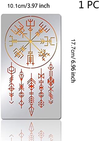 BENECREAT Viking Painting Stencils, 7x4 Inch Celtic Viking Signs Stainless Steel Metal Drawing Stencil for Wood Carving, Woodburning, Engraving and Scrapbooking - Image 4