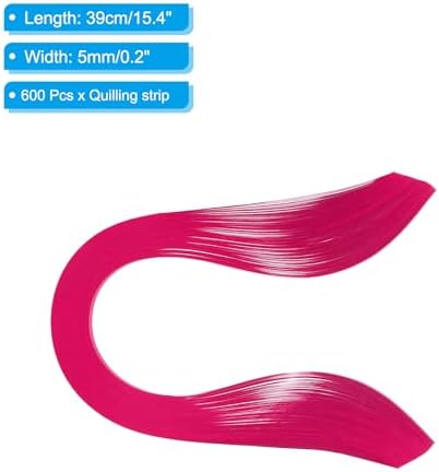 PATIKIL Quilling Strips Paper 600pcs 5mm 39cm Origami Paper Quilling Kits for Art DIY Craft Christmas, Rose Red - Image 2