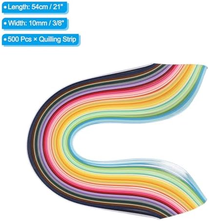 PATIKIL 500pcs Quilling Paper Strips Paper Flowers Quilling Kits 3/8"(10mm) Origami Paper for Adults Beginner Art Craft, 21"(54cm) 50 Colors - Image 2