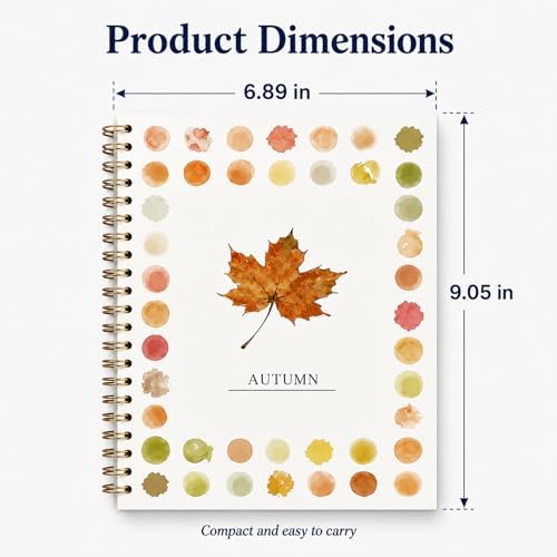 Clhjinruoliu Water Color Workbook,Animals Flowers Ocean Water Coloring Book, Nature Scenes Paint Set Art Crafts, Beginner-Friendly Watercolor Workbook, with 12 Colors Paints Set with Paint Brush,Autum - Image 6