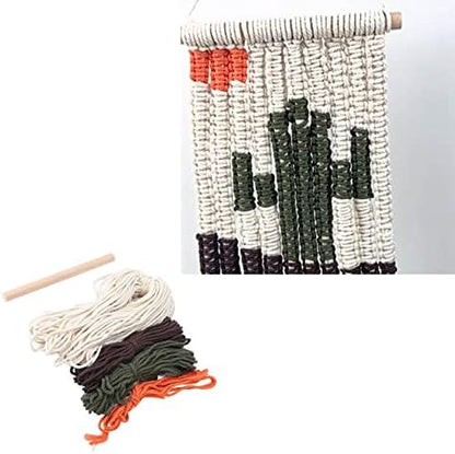 Macrame Kits Woven Wall Hanging Boho Chic Geometric Art Decor Wooden Dowel DIY Weaving for Macrame Starters Beginners Enthusiasts - Image 4