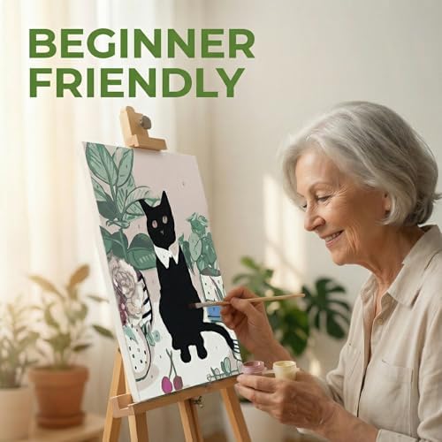 JULOUYN 4 Pack Adult Paint by Number Kits Cat with Framed 8x12 in - Image 5