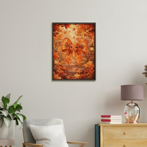 Paint by Numbers Kit for Adults Beginner Art Decor Orange Autumn Bow - Image 4