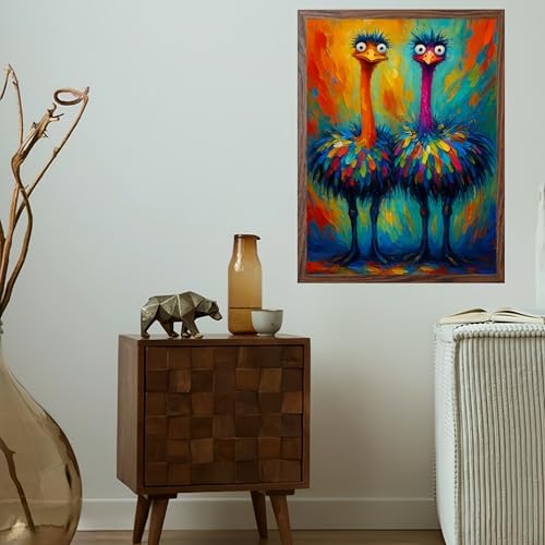 DOTSTART Paint by Numbers for Adults,Two Colorful Ostrich Adult Paint by Number Kits on Canvas,DIY Paint by Numbers Easy,Number Painting Acrylic Oil Painting,for Home Wall Decor 11.8X15.7 inches - Image 2