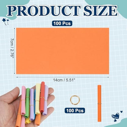 MECCANIXITY 100Pcs Message Paper Scrolls 7x14cm Lucky Wishing Orange - Image 2