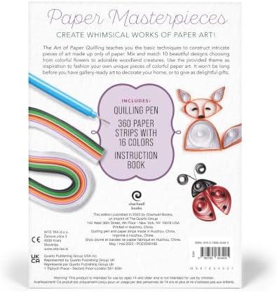 The Art of Paper Quilling Kit: Create 10 Beautiful Flora and Fauna Designs - Includes: Quilling Pen, 360 Paper Strips with 16 Colors, Instruction Book - Image 4