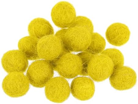 PATIKIL Wool Felt Balls Beads Wool Felting Pom 1cm 10mm Yellow for Home Decor DIY Crafts Handcrafts Project Pack of 20 by PATIKIL