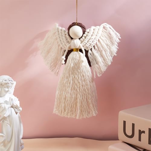 FREEBLOSS 3 Set DIY Macrame Angel Kit for Beginners With Instructions, Boho Angel Decor, Adults Craft Kit, Christmas Birthday Gift, White - Image 7