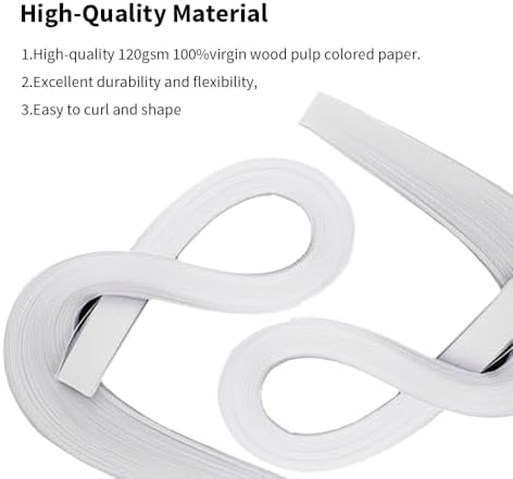 Acoeitl Quilling Paper Strips 240 Strips White Paper Quilling Set Width 5mm Length 53cm Quilling Supplies DIY Quilling Paper Quilling Art Strip for Crafts (2 Pack) - Image 4