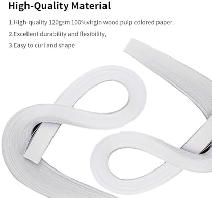 Acoeitl Quilling Paper Strips 240 Strips White Paper Quilling Set Width 5mm Length 53cm Quilling Supplies DIY Quilling Paper Quilling Art Strip for Crafts (2 Pack) - Image 4
