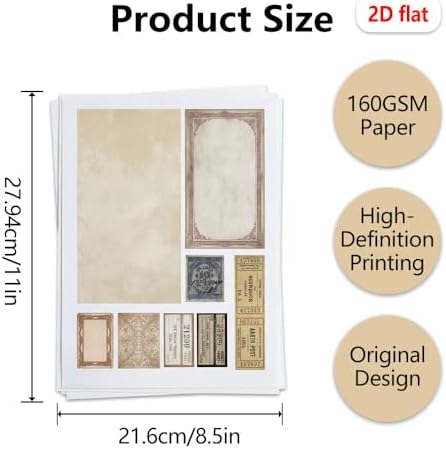 XINPOCUT Trifold Folio Mini Project,Folio Booklet Craft Kit, Junk Journal Kit, Scrapbooking Supplies, Journaling Decor, Mini Folio Writer Folder Project, Arts & Crafts Gifts - Image 3