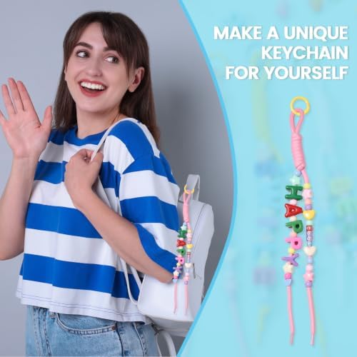 Paracord Acrylic Letter Beads 326 PCS DIY Bag Charms Keychain Making Kit - Image 5