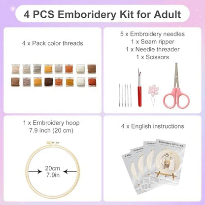 Huacan Embroidery Kit for Beginners with Tutorial Video & Gift Box - Image 2