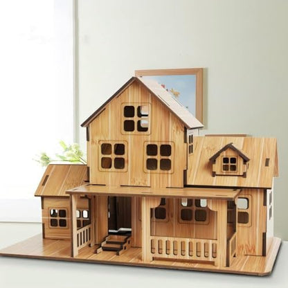 3D Wooden Puzzles for Adults Wooden Building Model, 3D House Model Kits for Adults, Log Cabin Model Kits - Image 2