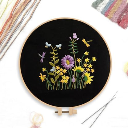 CREAWONDER Canvas Tote Bag Embroidery Kit with Pattern for Beginners, Arts and DIY Embroidery Crafts Kits for Adults, Include Instructions, Embroidery Hoops, Color Threads and Tool - Image 3