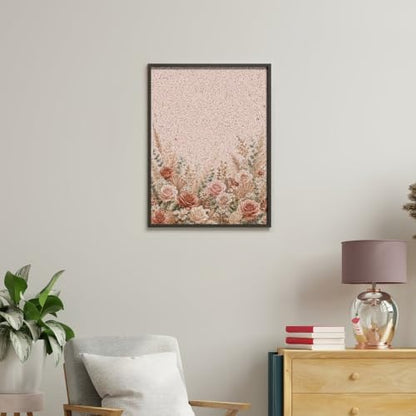 Paint by Numbers Kit for Adults Beginner Art Decor Blush Rose Meadow - Image 4
