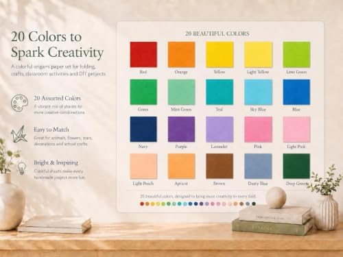 Origami Paper Kit 200 Sheets 6x6 Inch Colored Craft Paper with Origami Book - Image 6