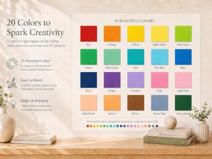Origami Paper Kit 200 Sheets 6x6 Inch Colored Craft Paper with Origami Book - Image 6