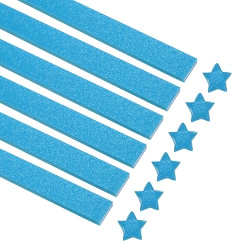 MECCANIXITY 360 Sheets Origami Paper Glitter Stars Papers Lake Blue Fold Paper for Beginner Arts Crafts Projects,0.4 x 9.3 Inch by MECCANIXITY