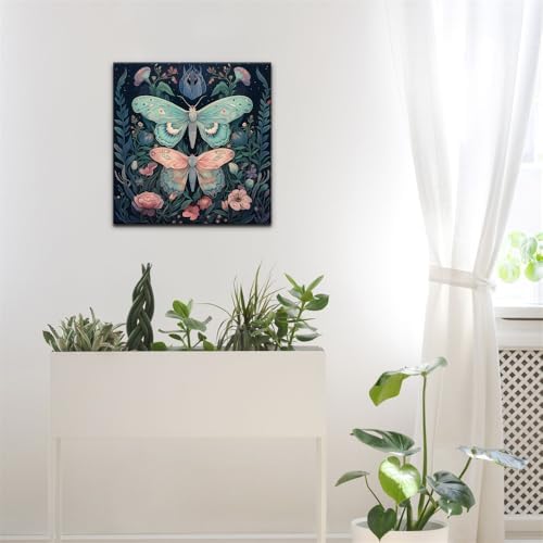 Natuyalo Framed Paint by Numbers on Canvas Butterflies in Jungle Acrylic Paint by Numbers Kits for Adults Beginner Animals Pictures Painting Kits Ideal Gift Home Wall Decor 12x12 Inch - Image 3