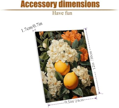 VIGEGU Lemon Flower Paint by Numbers Kit for Adults Beginner with Framed - Image 5