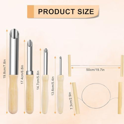 eZAKKA Clay Sculpting Tools for Pottery & Ceramics, 4+1 Pcs - Image 2