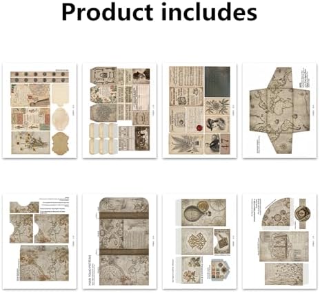 XINPOCUT Vintage Folding Folio Junk Journal Kit,Folio Booklet Craft Kit, Junk Journal Kit, Scrapbooking Supplies, Journaling Decor, Mini Folio Writer Folder Project, Arts & Crafts Gifts - Image 5