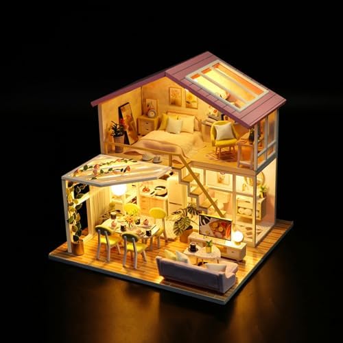YSWOOD WORLD DIY Miniature House Kit for Adults, Mini House Kit with LED - Image 4