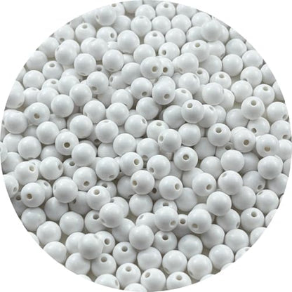 300pcs Acrylic Round Beads for Crafts 8mm Resin Candy Color Spacer Beads with Hole for Jewelry Making Sewing Crafts Decoration Necklaces Bracelets Earrings Supplies(White) by Unknown