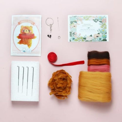 Wizardi Beginner Needle Felting Kit for Adults - Bear. Animal Felting Kit 6.8x6x3.5cm. Felting Tools. Wool Felting Supplies. Felt Crafts. Wool Felt. F07N8-W184 - Image 2